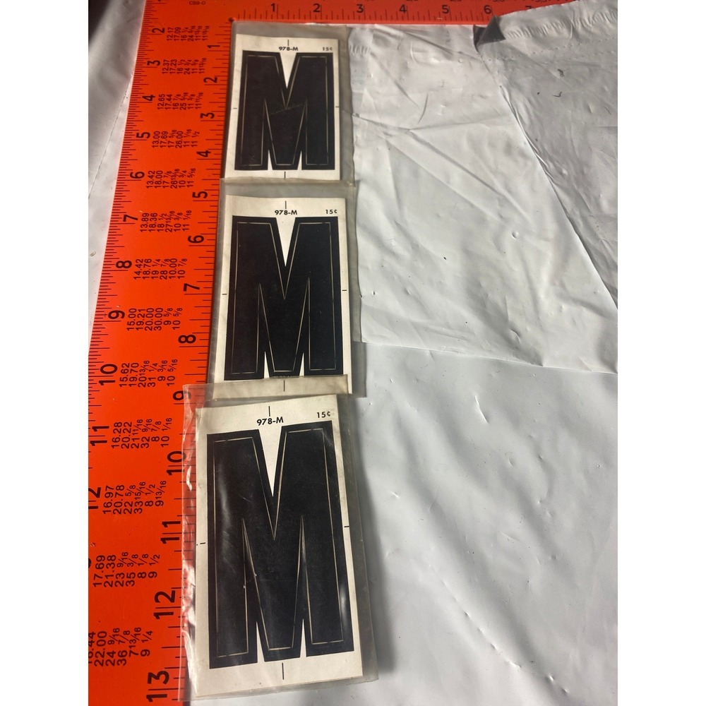 Vintage Meyercord Kwik-Space Letter W Black Self-Stick NOS 976-W 977-W 978-W